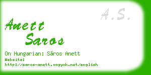 anett saros business card
